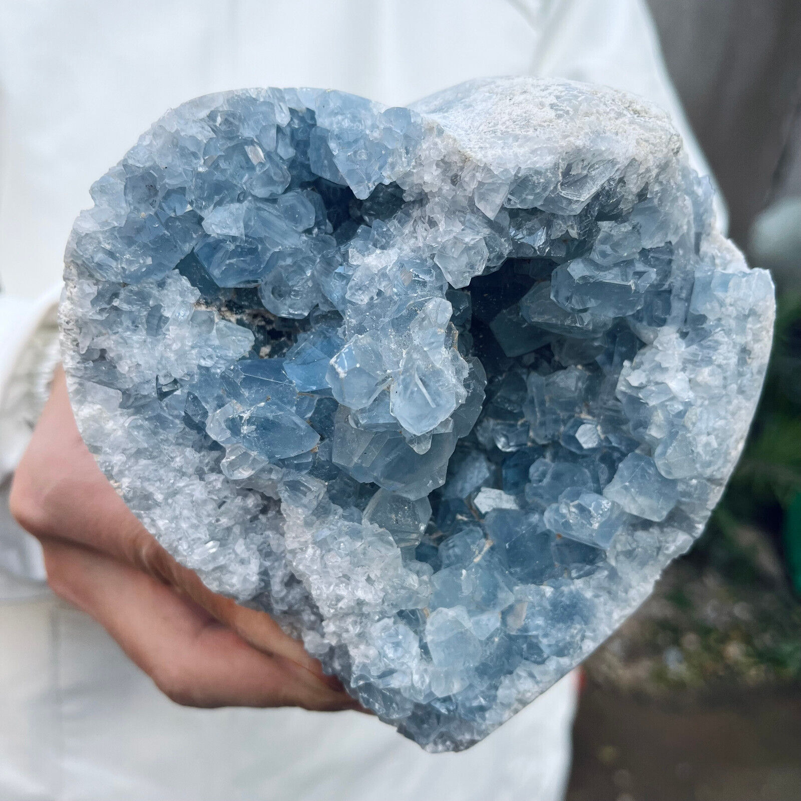4lb Large Natural Blue Celestite Crystal Geode Quartz Cluster Mineral Specime