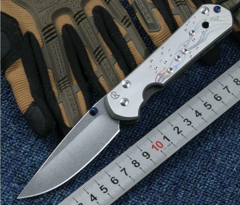 Y-START Camping Knife Hunting Folding Knife  TITANIUM Handle S35vn Blade KF-05