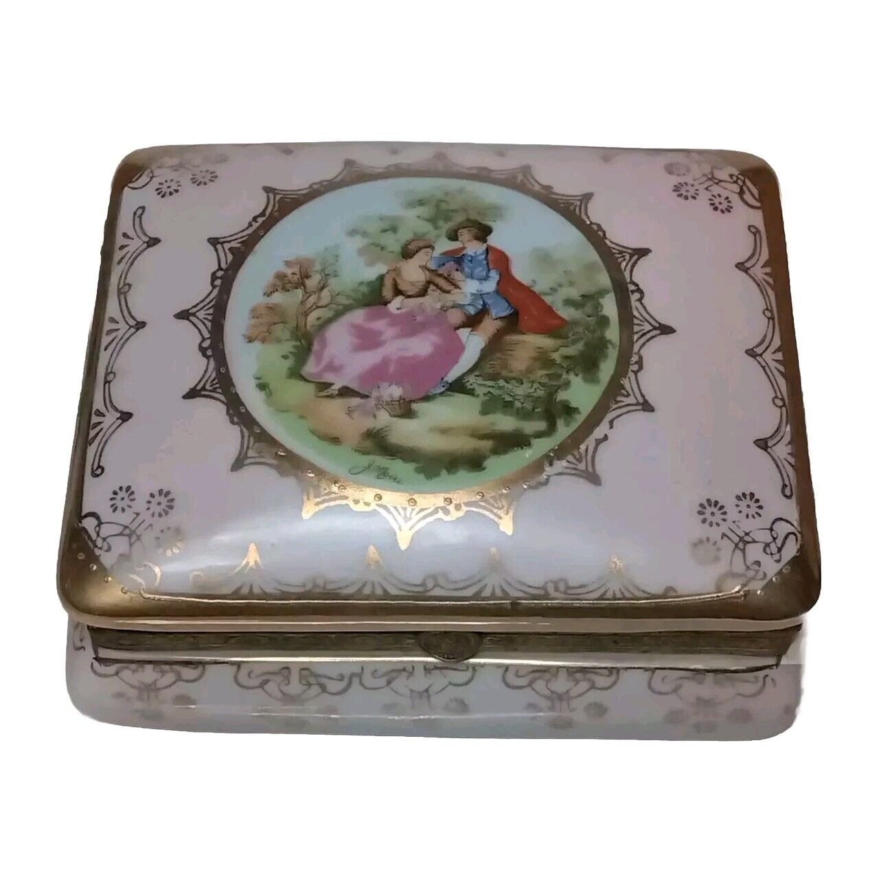 Royal Vienna By Arnart Porcelain Jewelry/Trinket Box, 5 X 4 X 2.5, Hand Painted