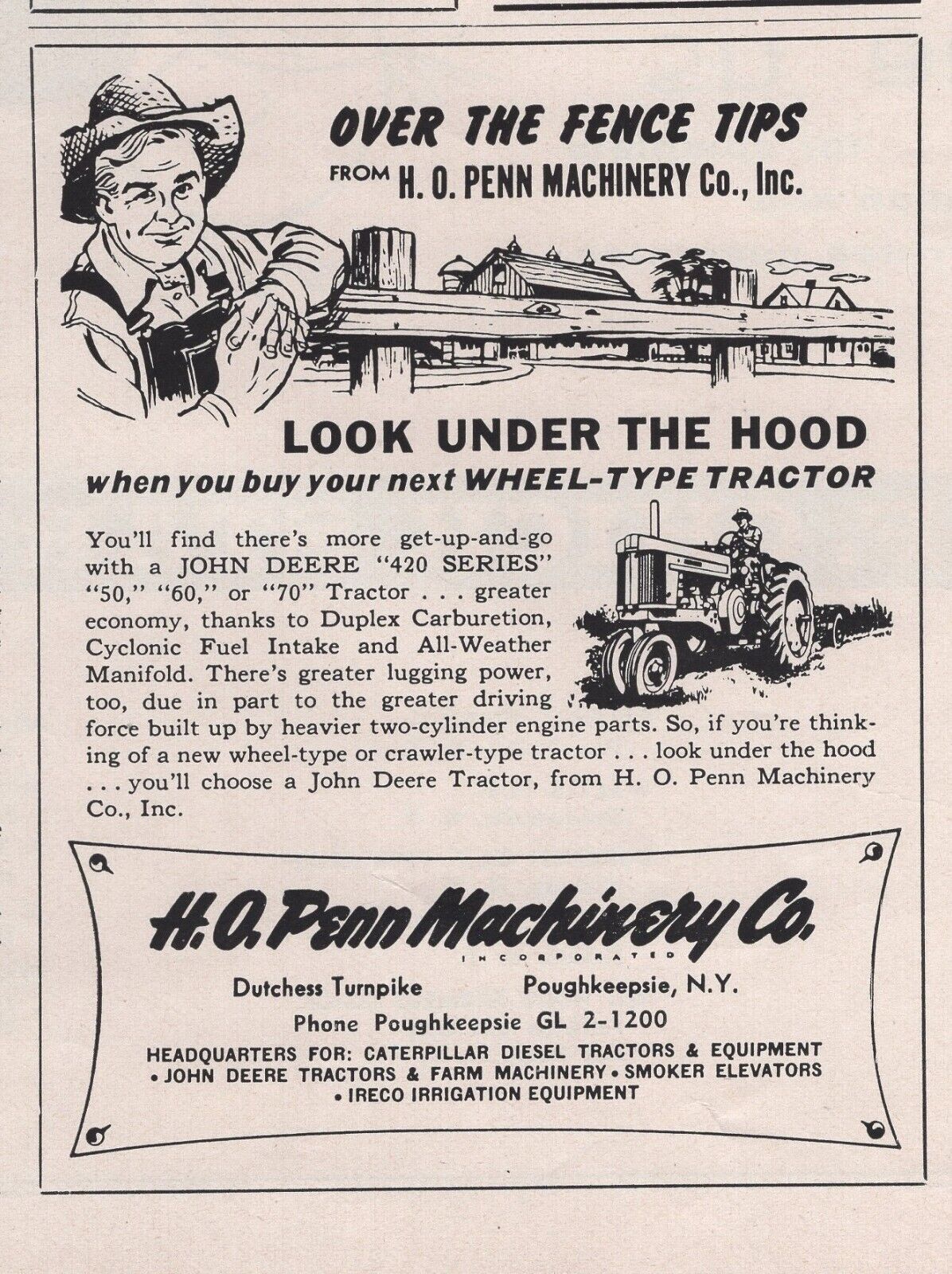 H. O. Penn Machinery Co.    Poughkeepsie NY   Vintage Print Ad   1957