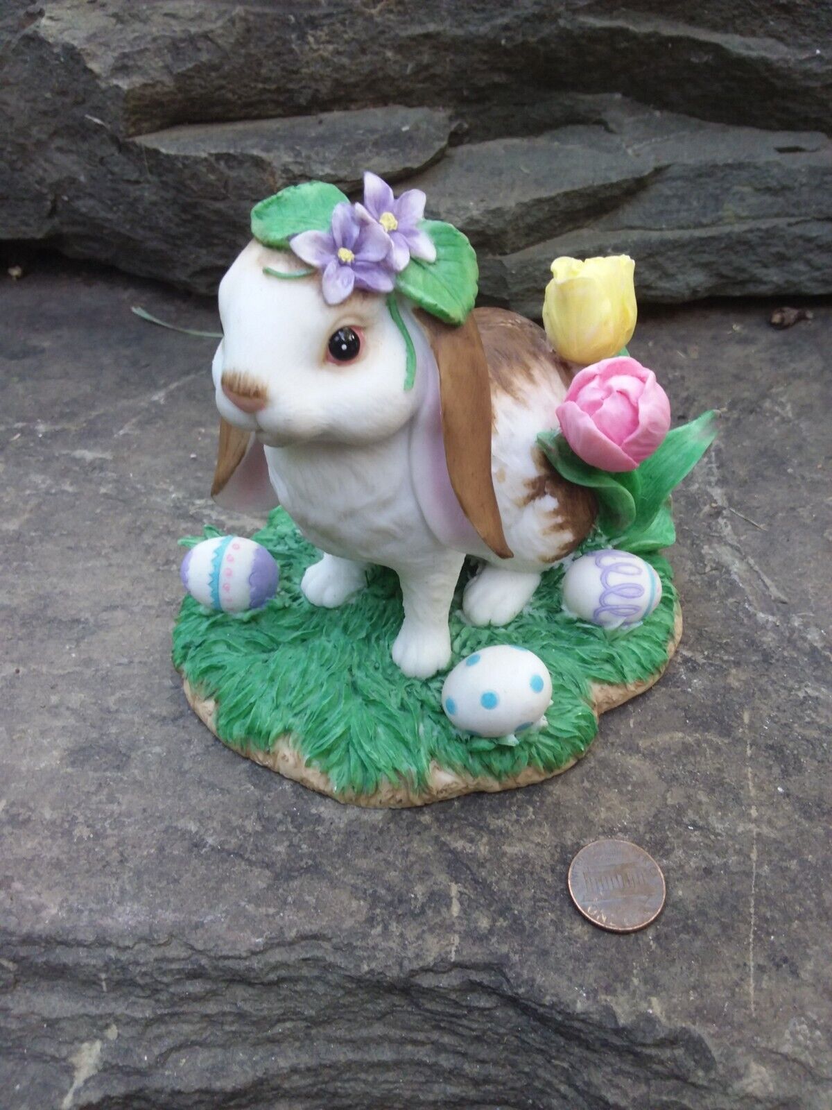 Vtg Lenox Sweet Spring Easter Bunny Rabbit Figurine, Lop Ear Bunny