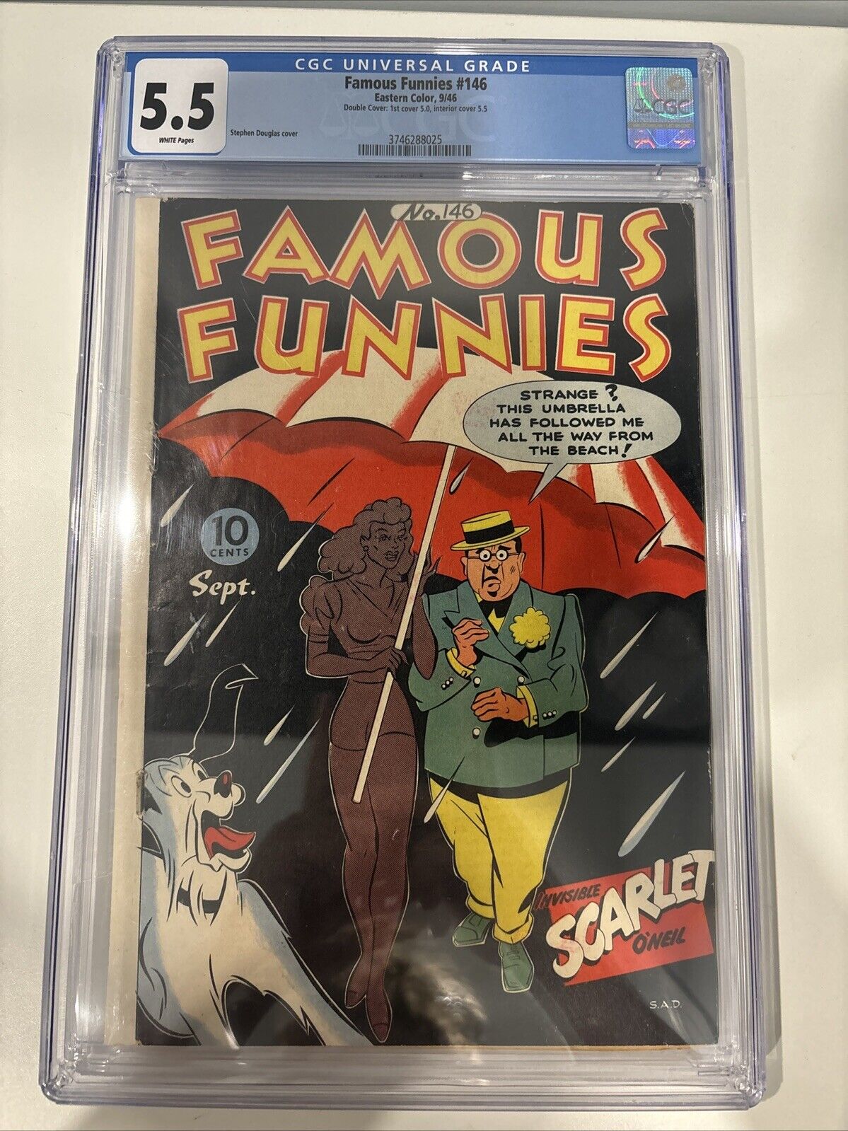 FAMOUS FUNNIES #146    CGC 5.5 1946 INVISIBLE SCARLET O'NEIL COVER
