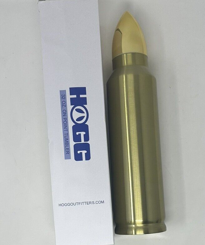 Hogg Outfitters 32 oz. Tumbler Gold Bullet Shaped NEW in BOX