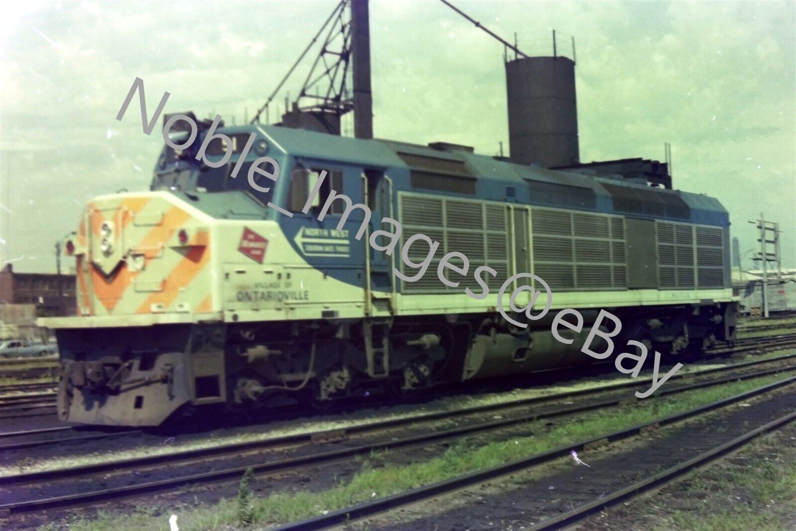 Milwaukee Road 51 EMD F40C Locomotive Chicago Area 4 Color Negative 1970s