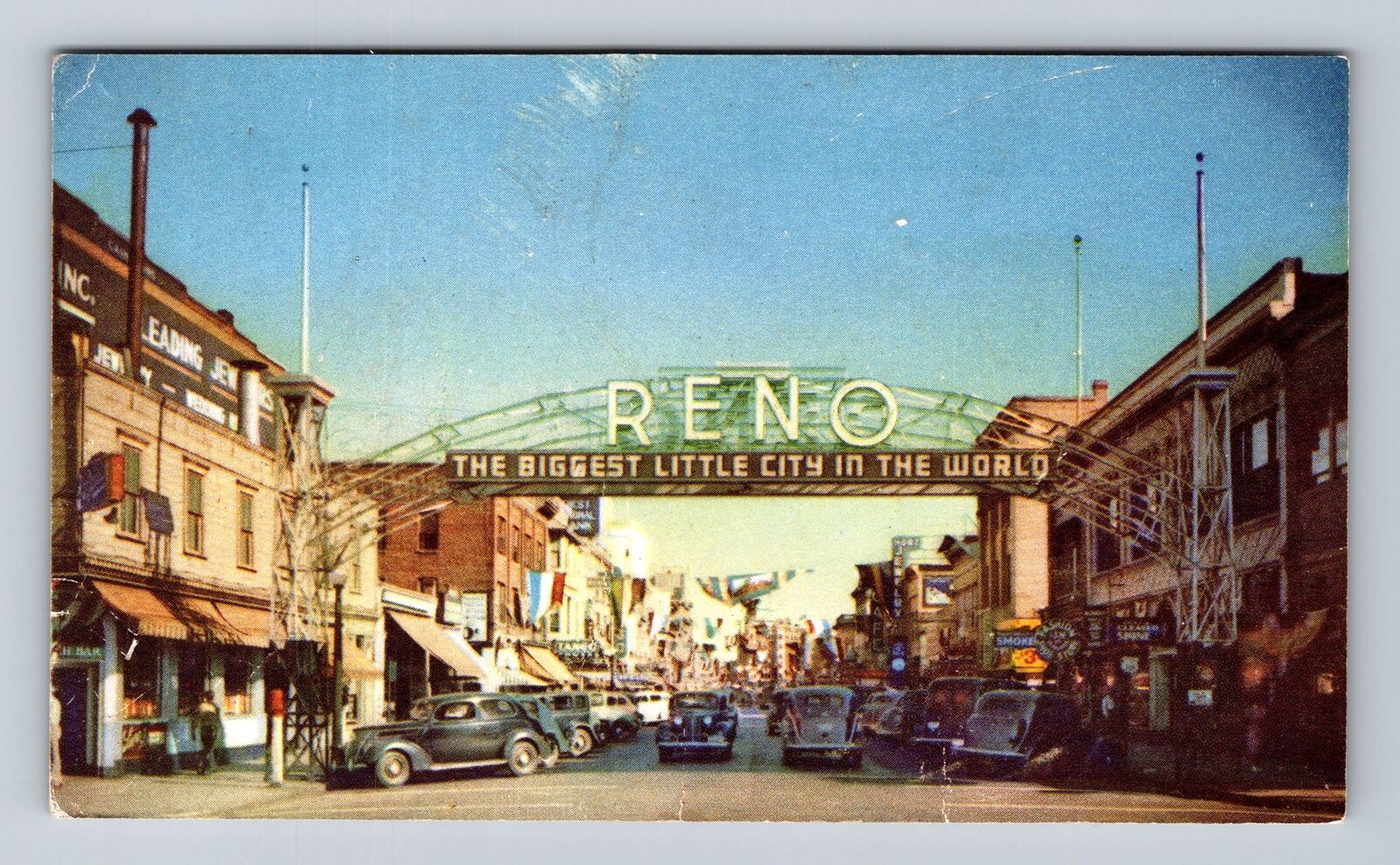 Reno NV- Nevada, Welcome Sign, Antique, Vintage Postcard