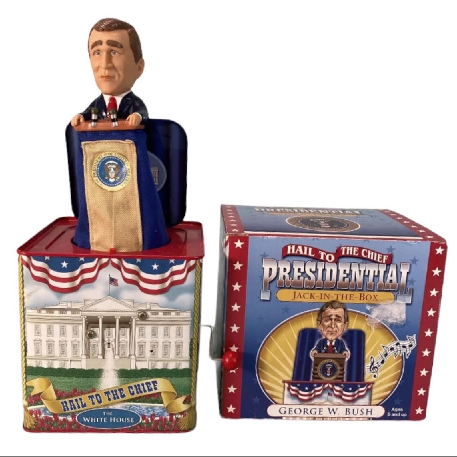 GEORGE W. BUSH Presidential Jack-In-The Box Collectible, Brand New In Box