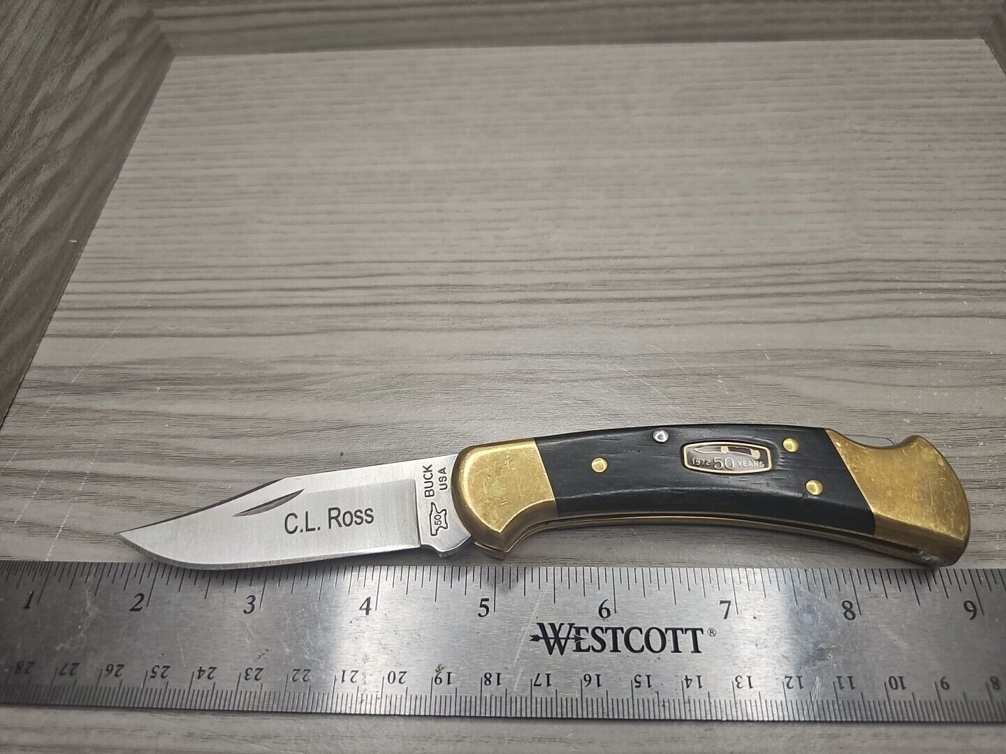 Buck Knife 112 Ranger 50th Anniversary Model Custom Blade Wood Handle No Sheath 