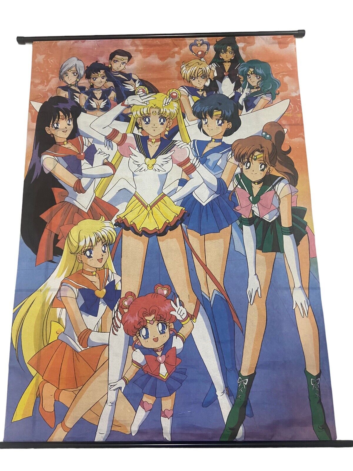 Vintage Sailor Moon Wall Scroll Tapestry 90s 42x30 Anime Rare