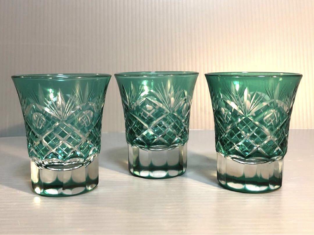 Sake Cup Edo Kiriko  Cold Sake Glass Set Of 3, Cup, Traditional Craft