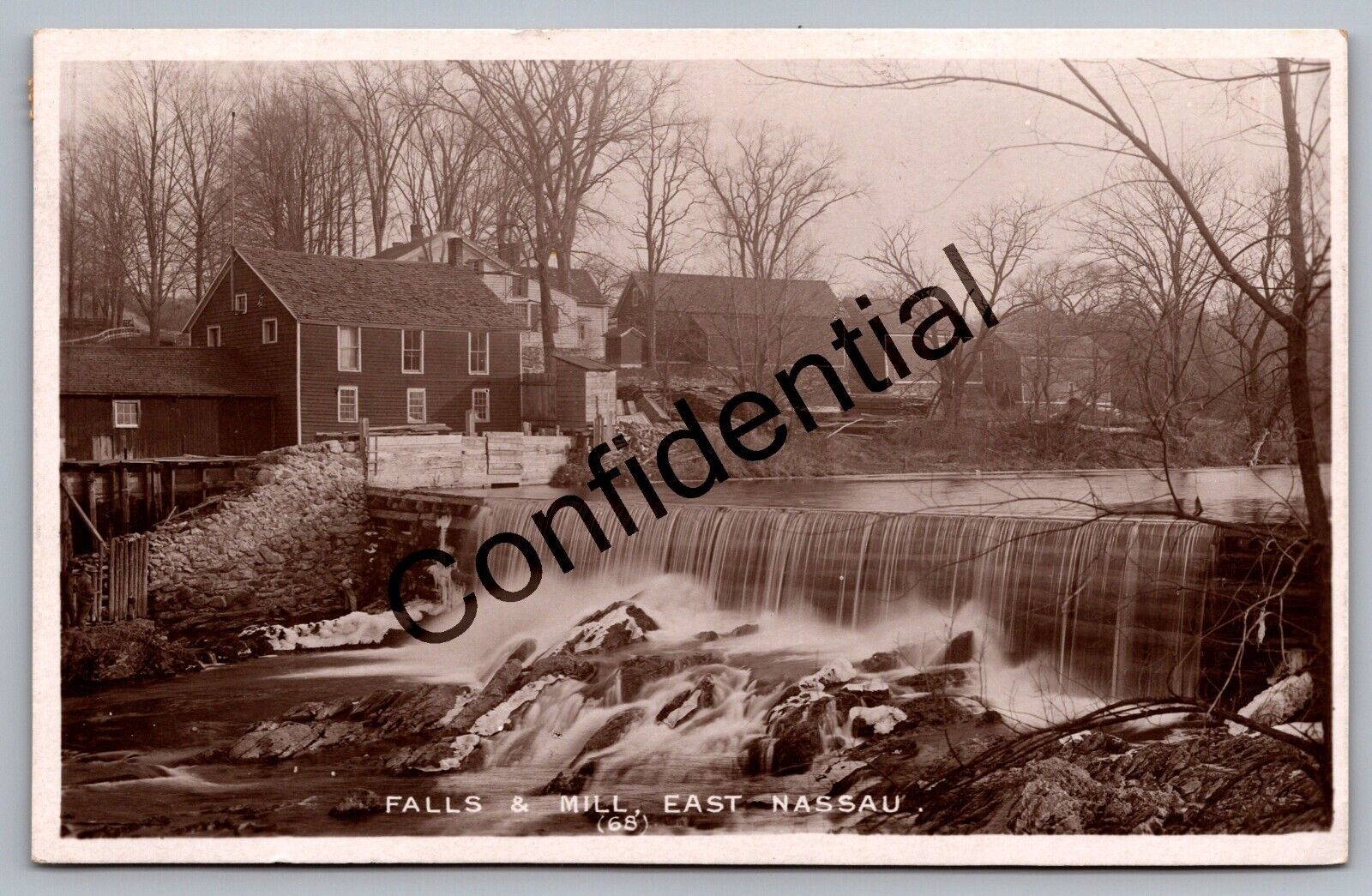 Real Photo Falls And Old Mill At East Nassau NY New York Rensselaer RP RPPC J91