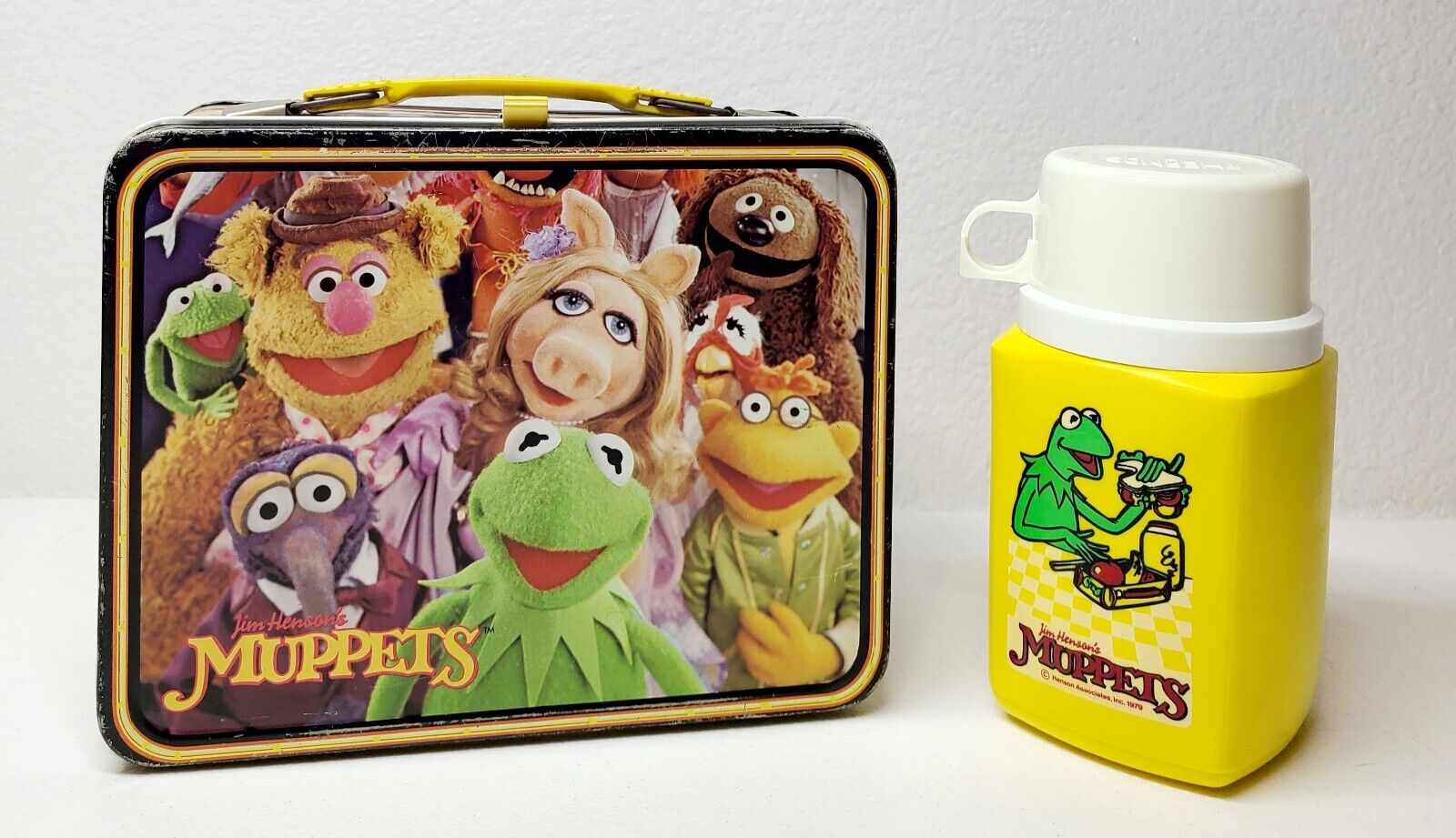 Vintage 1979 Jim Henson's Muppets ANIMAL Metal Lunchbox with Thermos