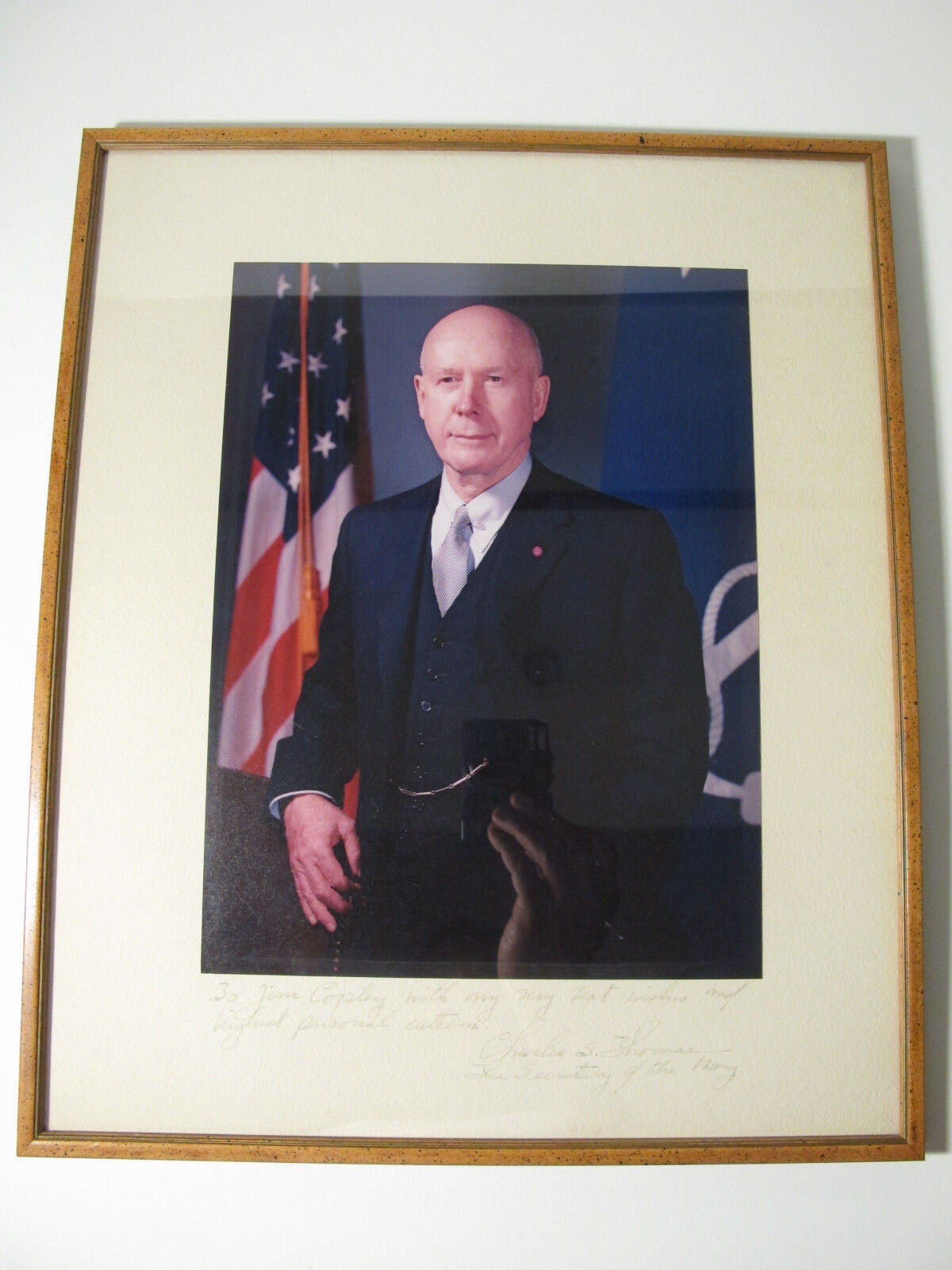 c. 1955 CHARLES S. THOMAS SEC OF THE NAVY SIGNED PHOTO JIM COPLEY USN EISENHOWER
