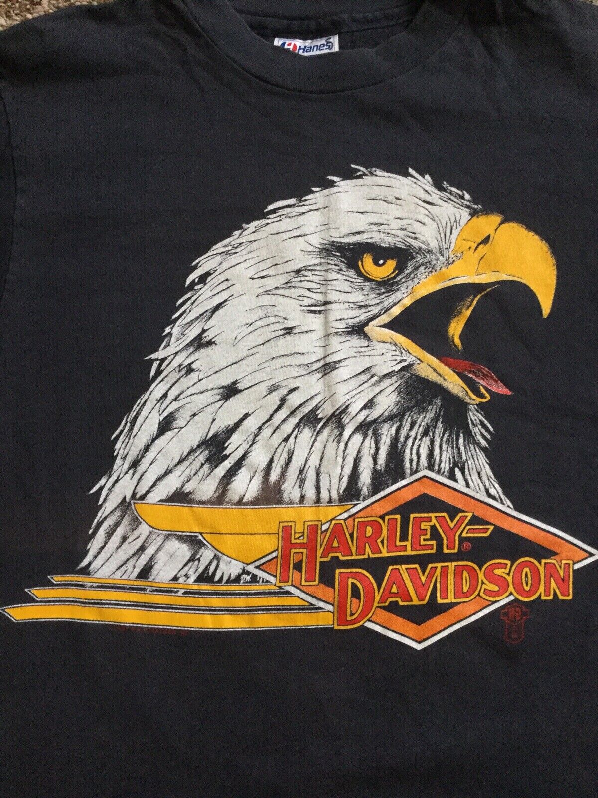 Vintage 1988 Harley Davidson Shirt Eagle Black Hills Rapid City -Small