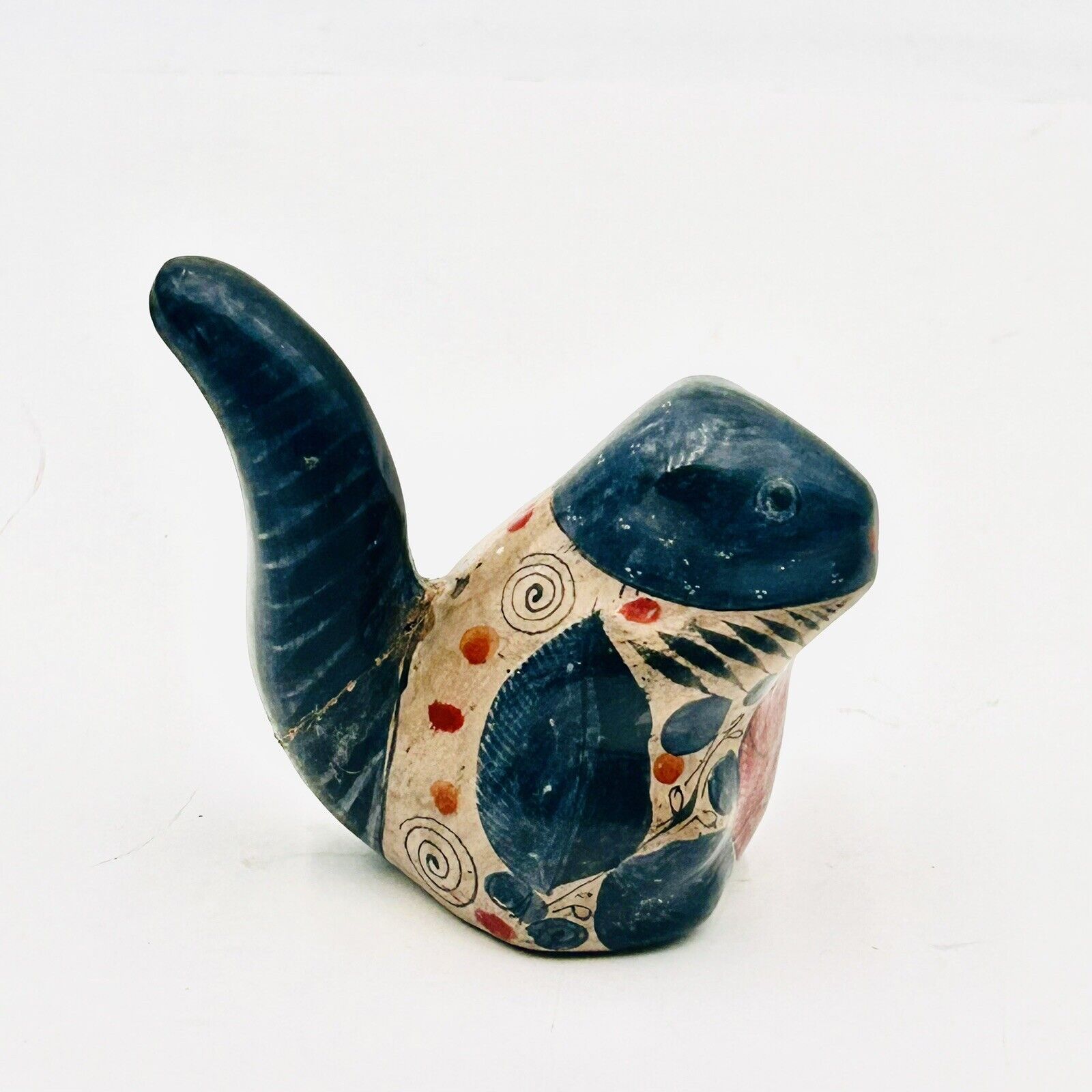 Vintage Tonala Pottery Squirrel Figurine Mexican Handpainted” READ”