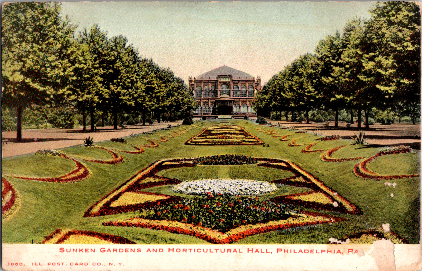 C 1905 Sunken Gardens Horticultural Hall Philadelphia PA Postcard Pennsylvania
