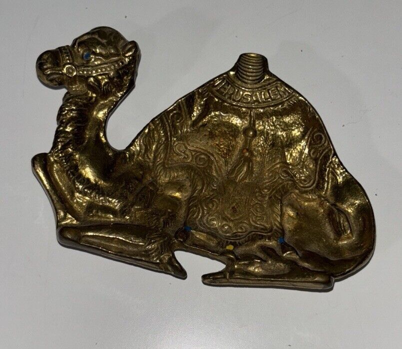 Brass Camel Cigarette Ashtray Trinket Dish Jewelry Holder From Israel VTG