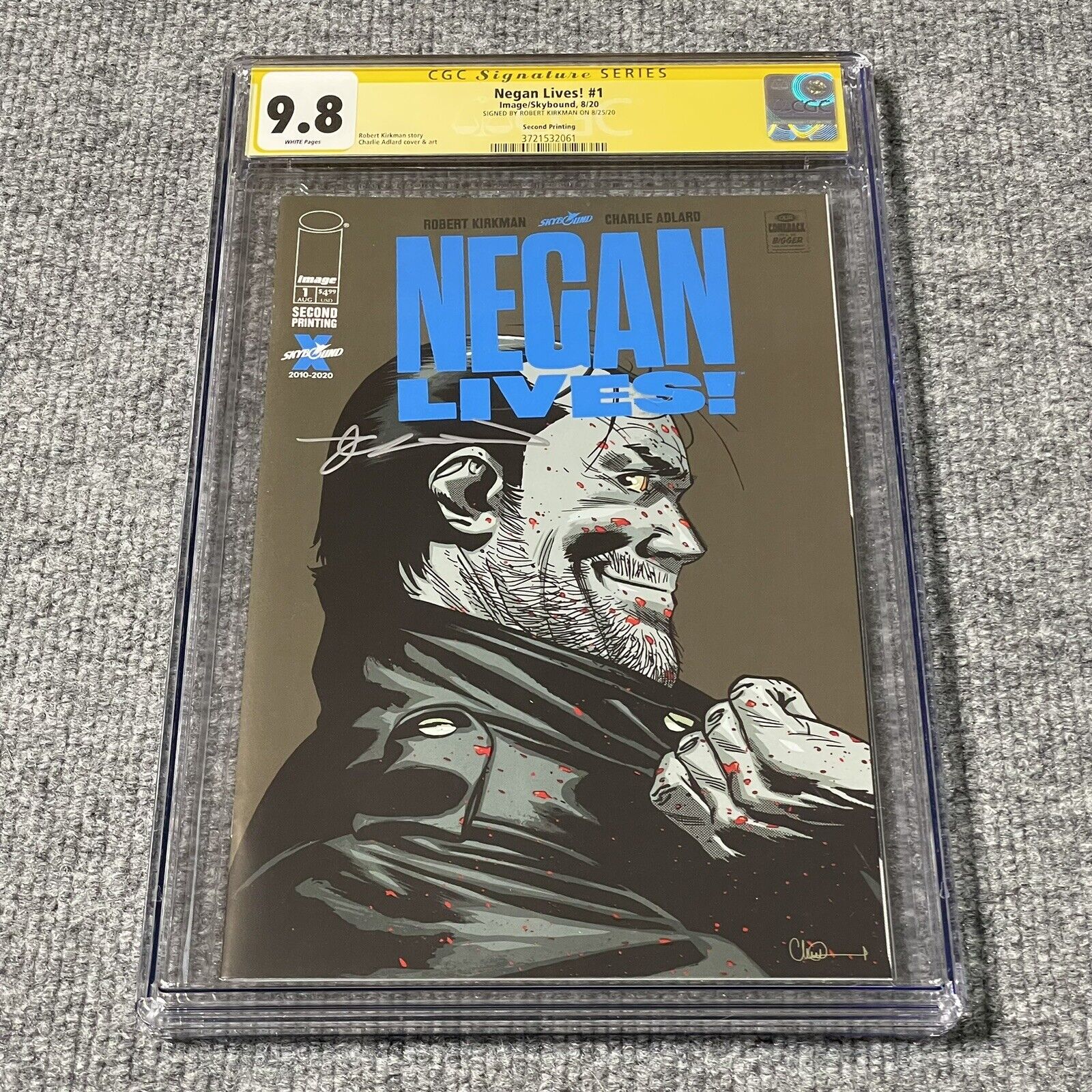 Negan Lives 1 CGC 9.8 Signed Robert Kirkman 2nd Print Adlard Cover Walking Dead