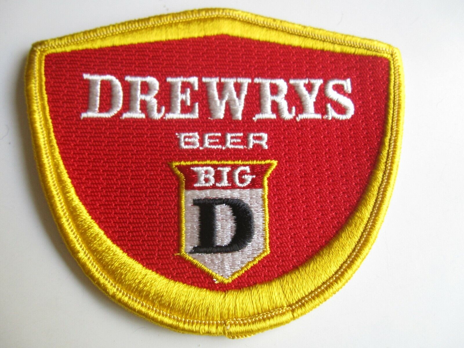 Vintage Drewrys Big D Beer New Old Stock Cloth Shoulder Patch BIS