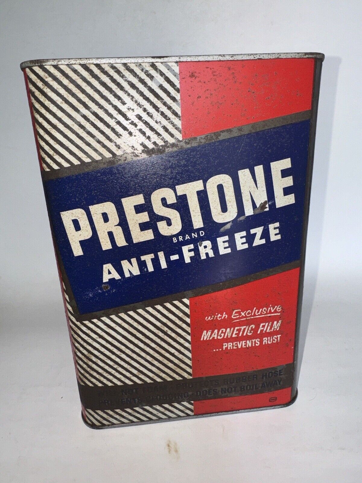 Vintage Prestone Anti-Freeze Can Metal Petroliana Automobilia Advertising Can