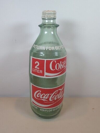 Vintage 1970\'s Coca-Cola 2 Liter 67.6 Fl Oz Size Empty 13\