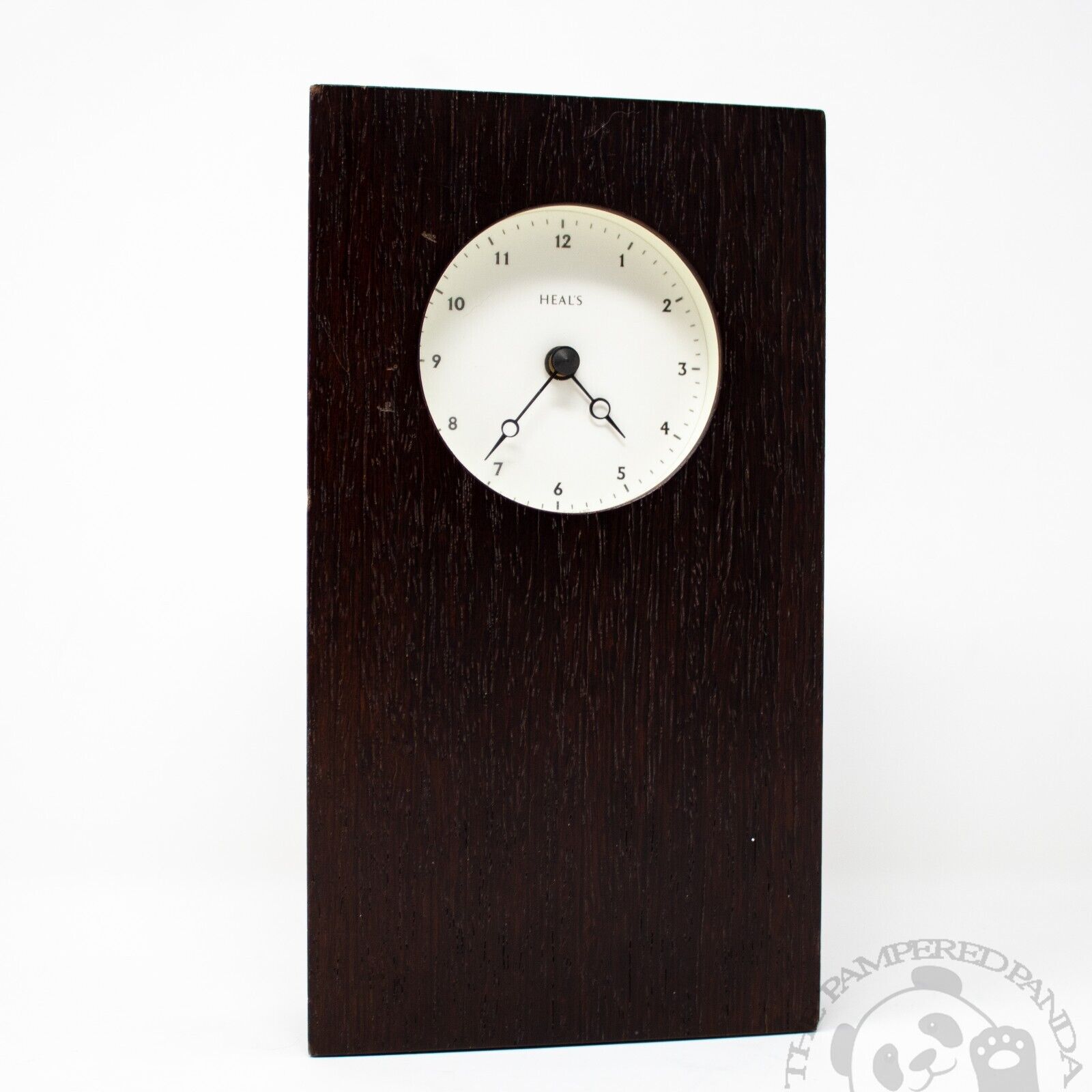 Heal\'s Minimalistic Modern Chocolate Brown Mantel Clock Contemporary Classic