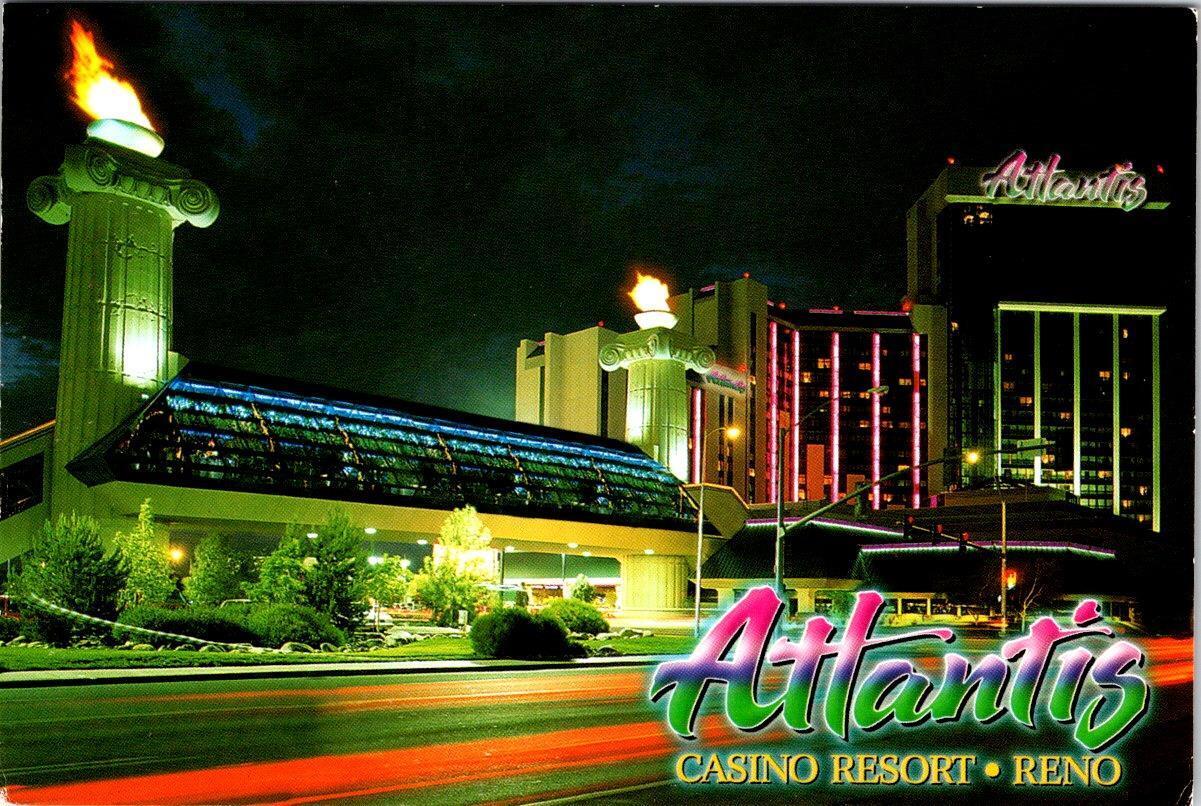 Reno, NV Nevada  ATLANTIS CASINO & RESORT HOTEL  Night View  1999 4X6 Postcard