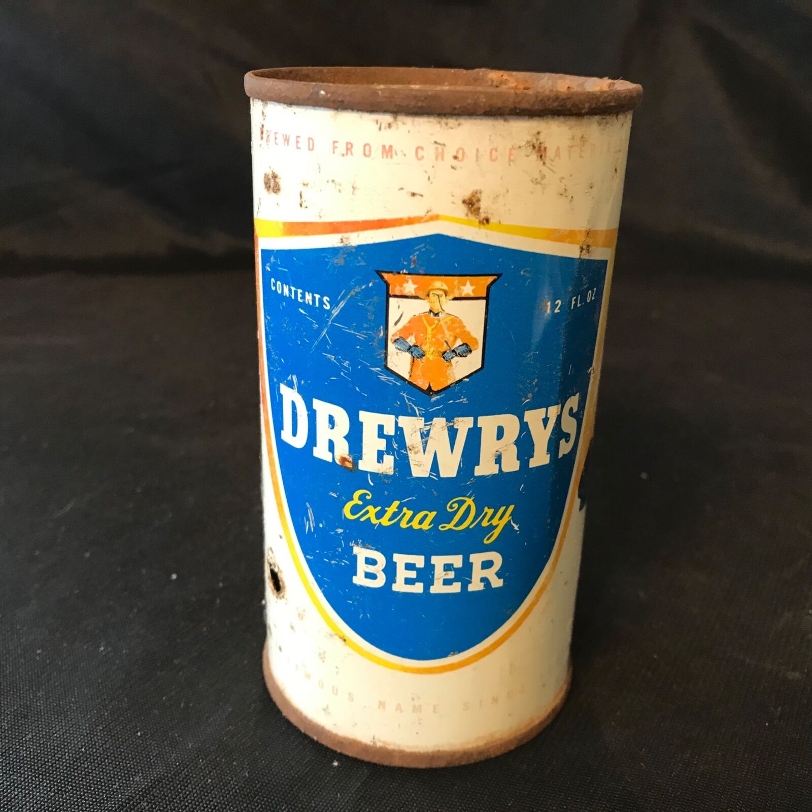 vintage Drewrys Extra Dry Beer 12 oz Flat Top Beer Can 