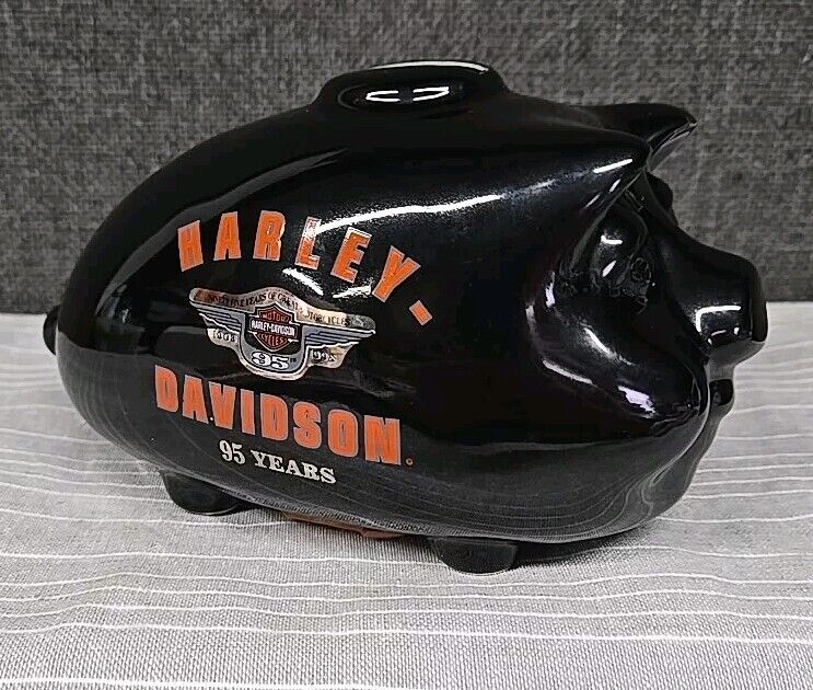 Vintage Small Harley Davidson 95th Anniversary Motorcycle Gas Tank Piggy Bank