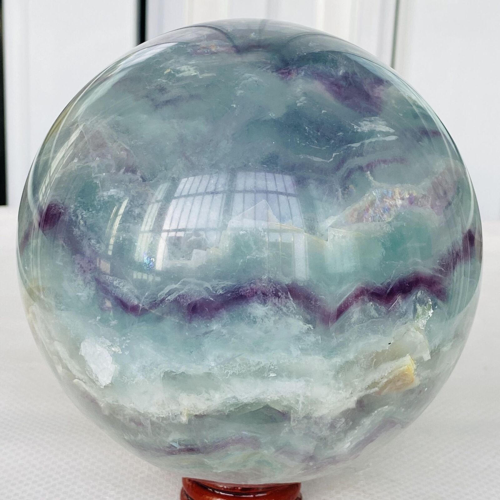 3240G Natural Fluorite ball Colorful Quartz Crystal Gemstone Healing