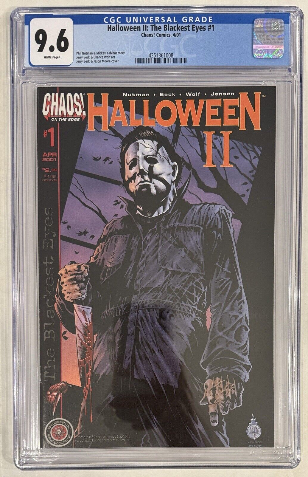 Halloween II: The Blackest Eyes CGC 9.6 🔥 Chaos Comics 2002 | Michael Myers