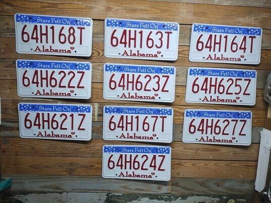 Alabama Lot of 10 Expired  Stars License plates 64H168T