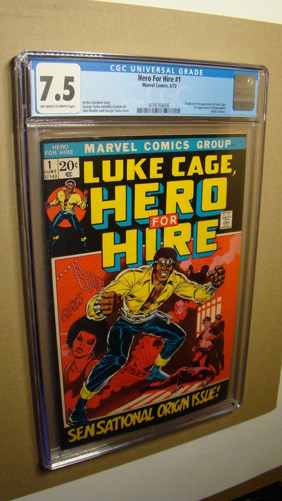 LUKE CAGE, HERO FOR HIRE 1 *CGC 7.5* 1ST APPEARANCE LUKE & DIAMONDBACK 1972