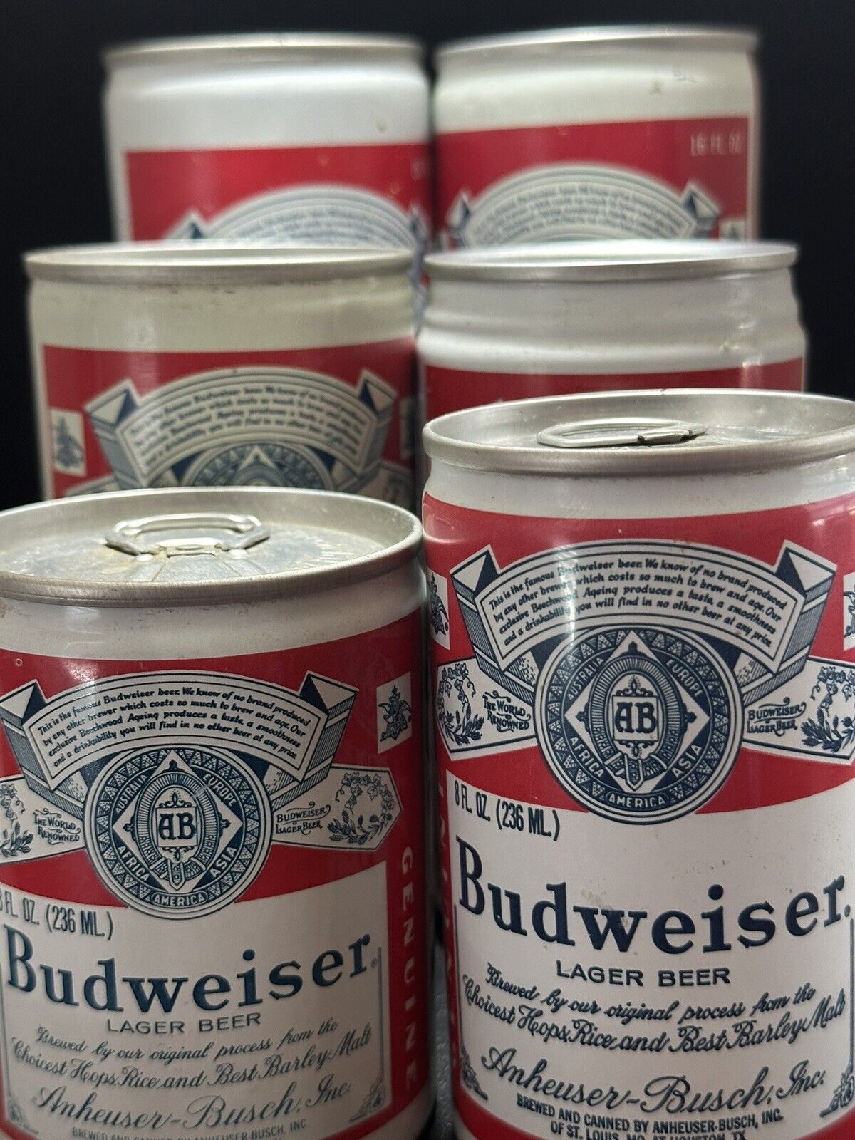 Lot Of Vintage Pull Tab Budweiser Cans