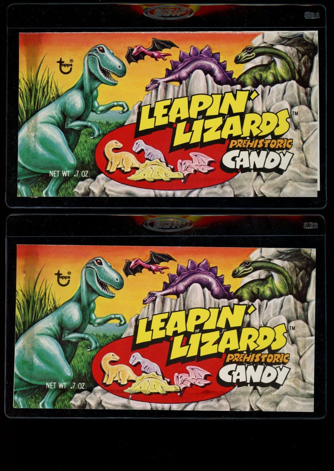 1976 Topps Leapin' Lizards Prehistoric Candy Test Issue Wrapper Complete Set 1/1