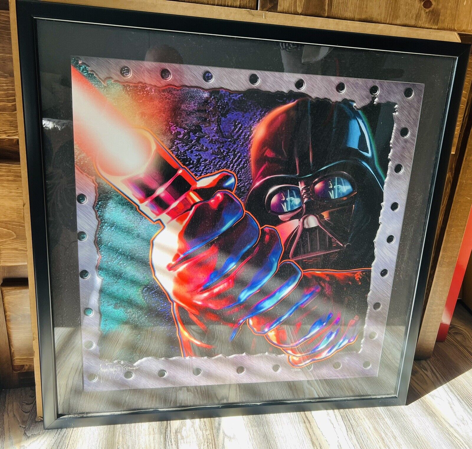 Framed Rare Collectible Limited Star Wars Darth Vader print  signed  500 Copies