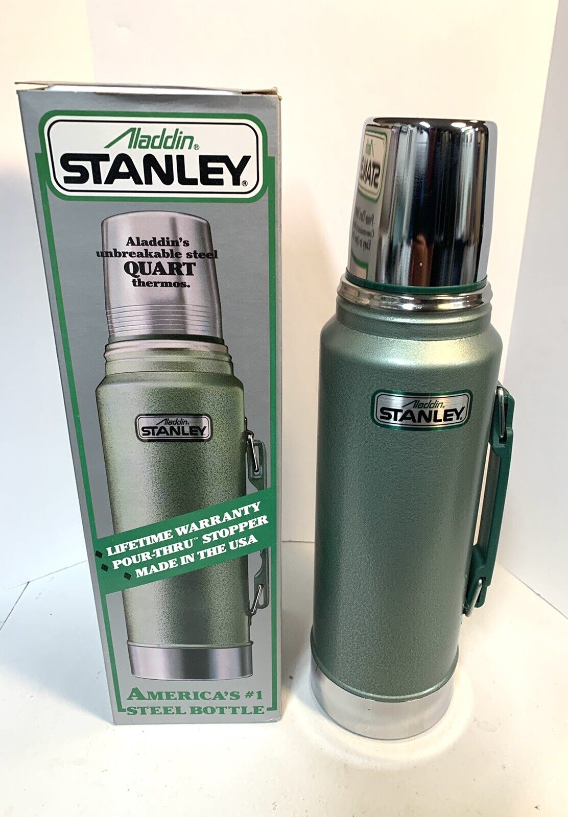 Vintage Aladdin Stanley NIB 1QT Thermos Green A944DH Made In USA 1990