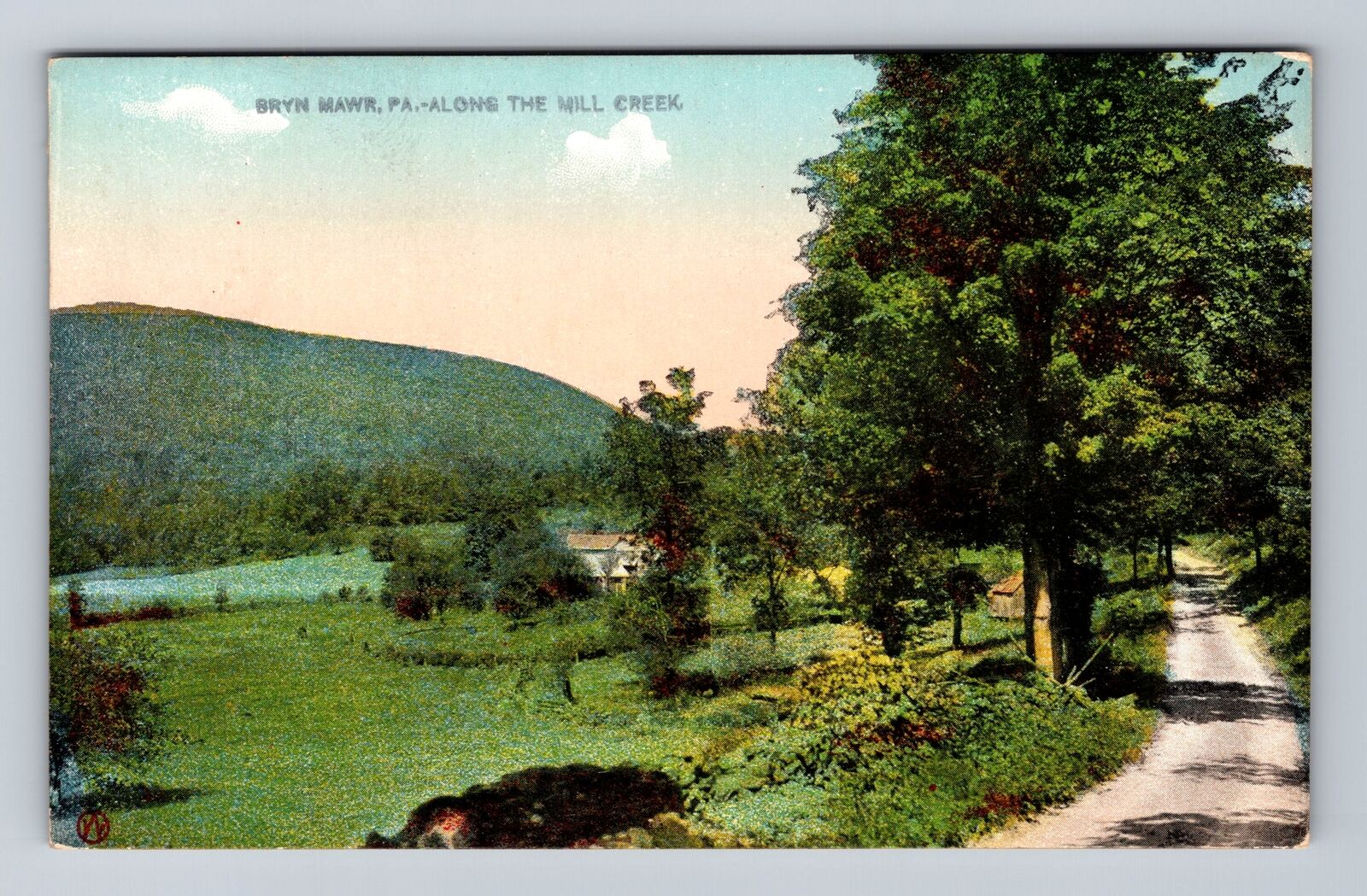 Bryn Mawr PA-Pennsylvania, Along The Mill Creek, Antique, Vintage Postcard