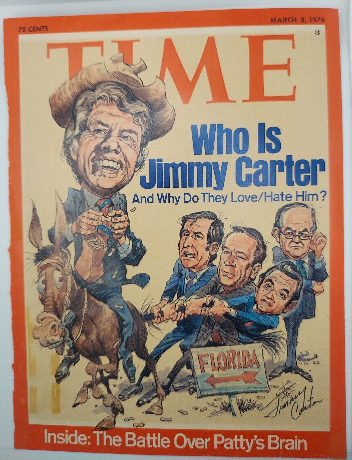 Jimmy Carter Signed 1976 Time Magazine COVER ONLY RARE POTUS AUTOGRAPHED