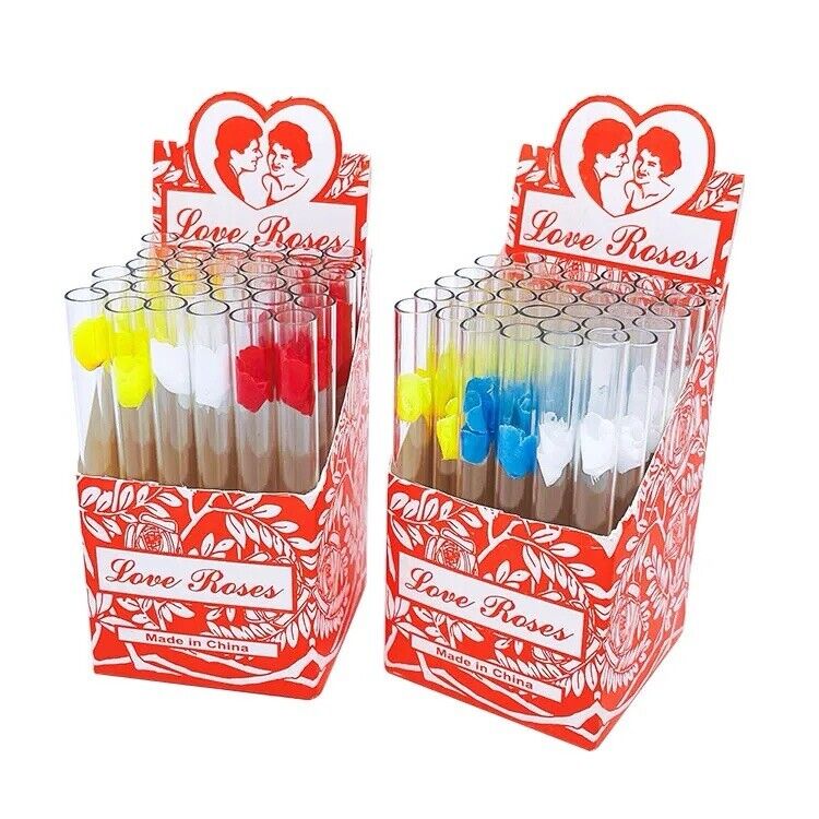 2 Pack Love Rose Glass Tubes Pipes, Pack Of 72 (2 X 36) Glass Tubes