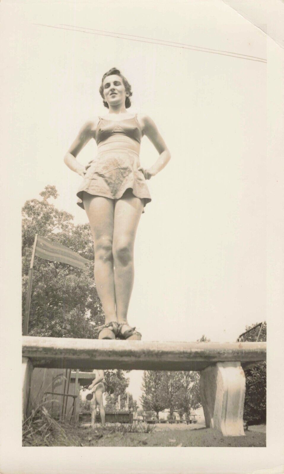 1940s Found Photo Miami Beach, Florida Women Ladies Swimsuit 534