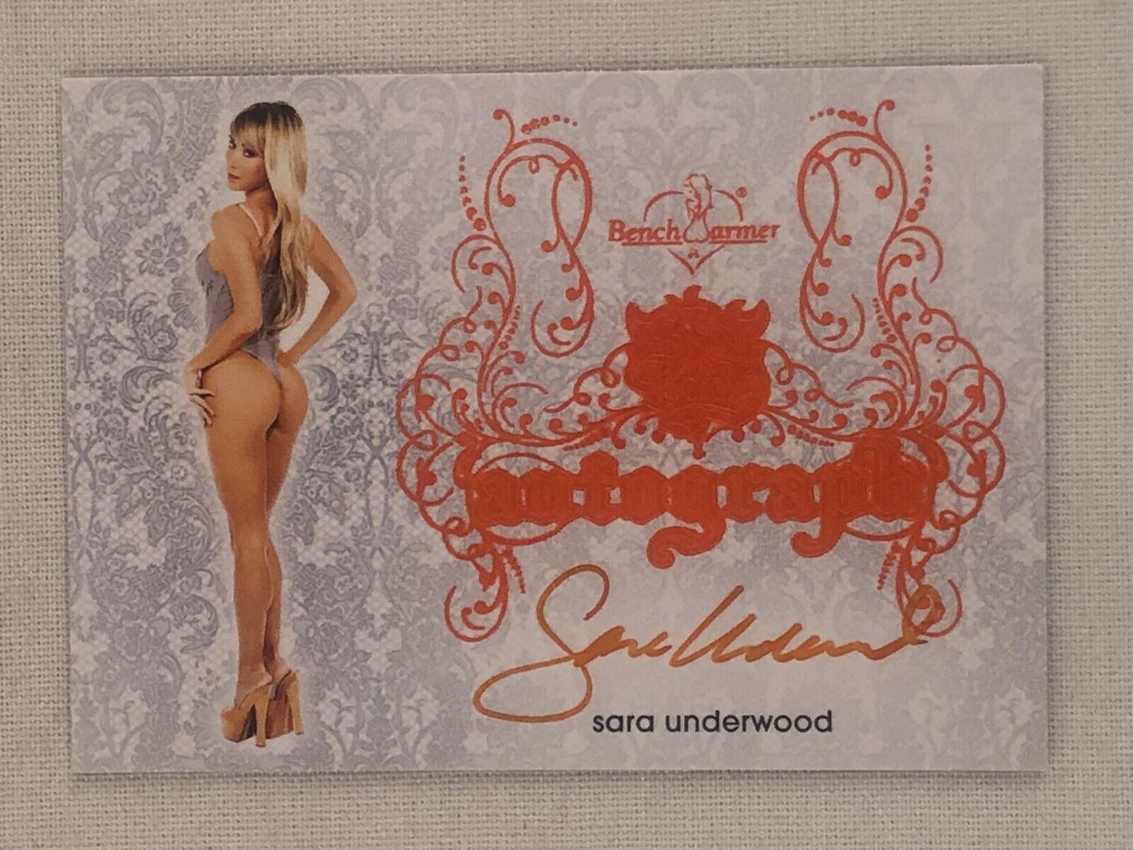 2015 Bench Warmer Sin City Sara Underwood Card Autograph Orange Benchwarmer