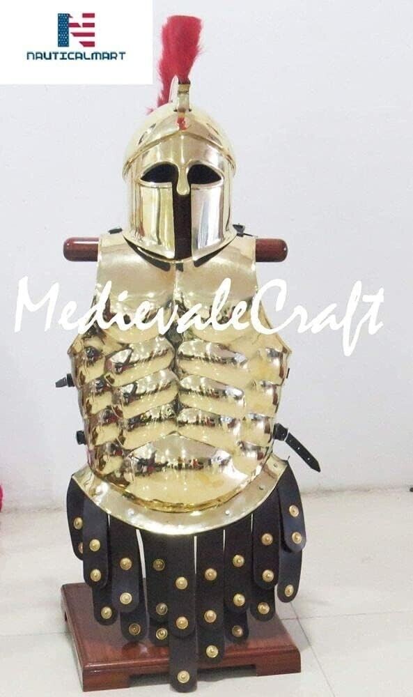 NauticalMart Brass Muscle Armor Cuirass With Corinthian Helmet