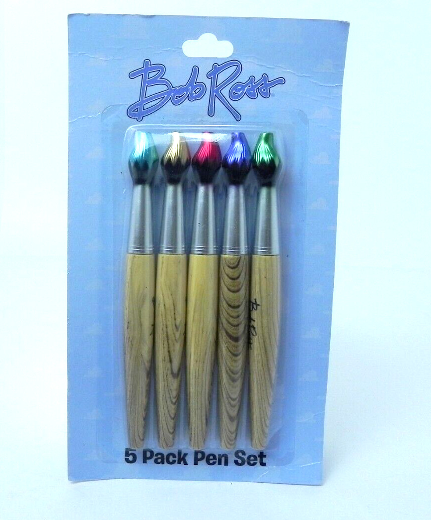 Bob Ross Artist Ink Pens Paintbrush 5 Different Colors - NEW