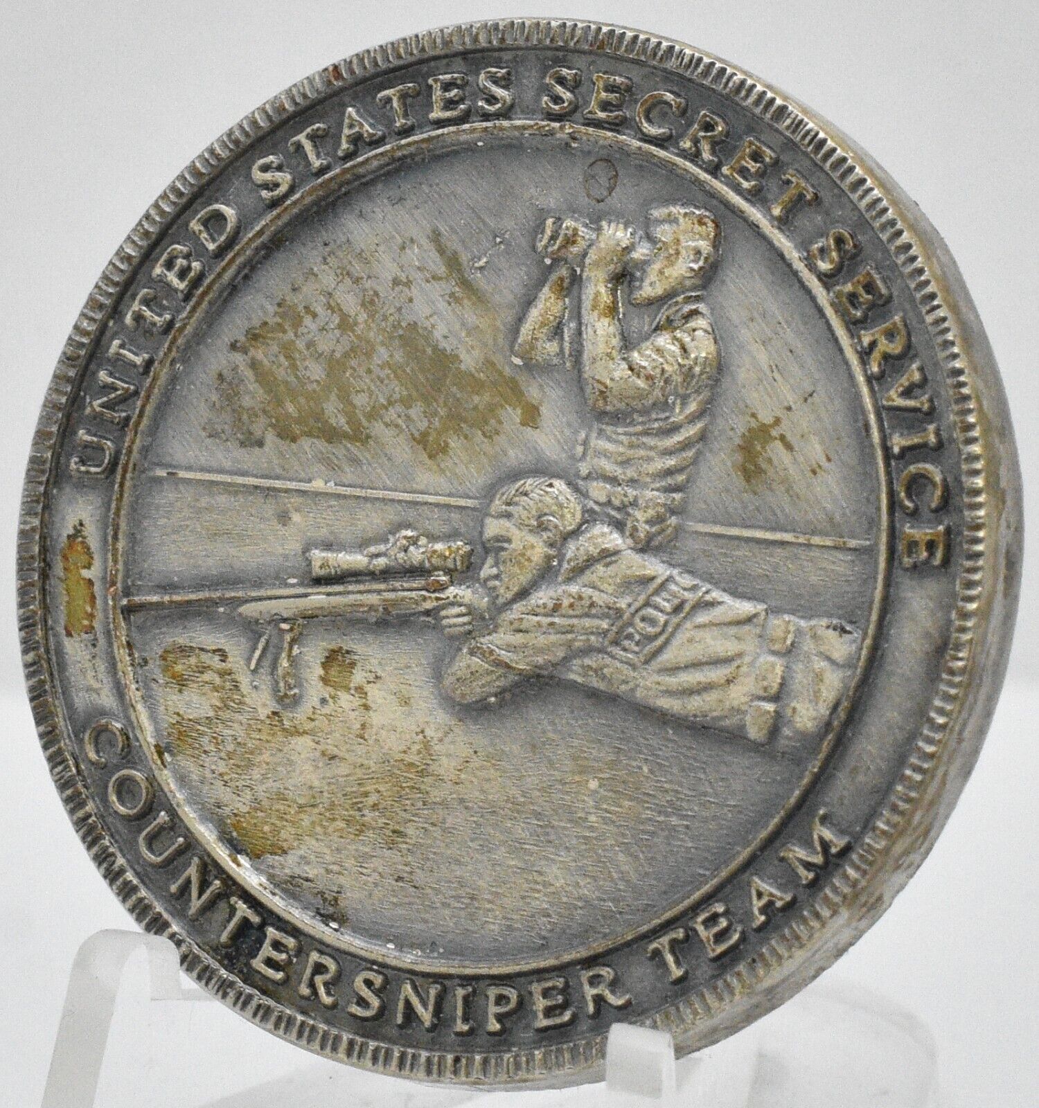 Secret Service Counter Sniper Team Vintage Silver Version Challenge Coin