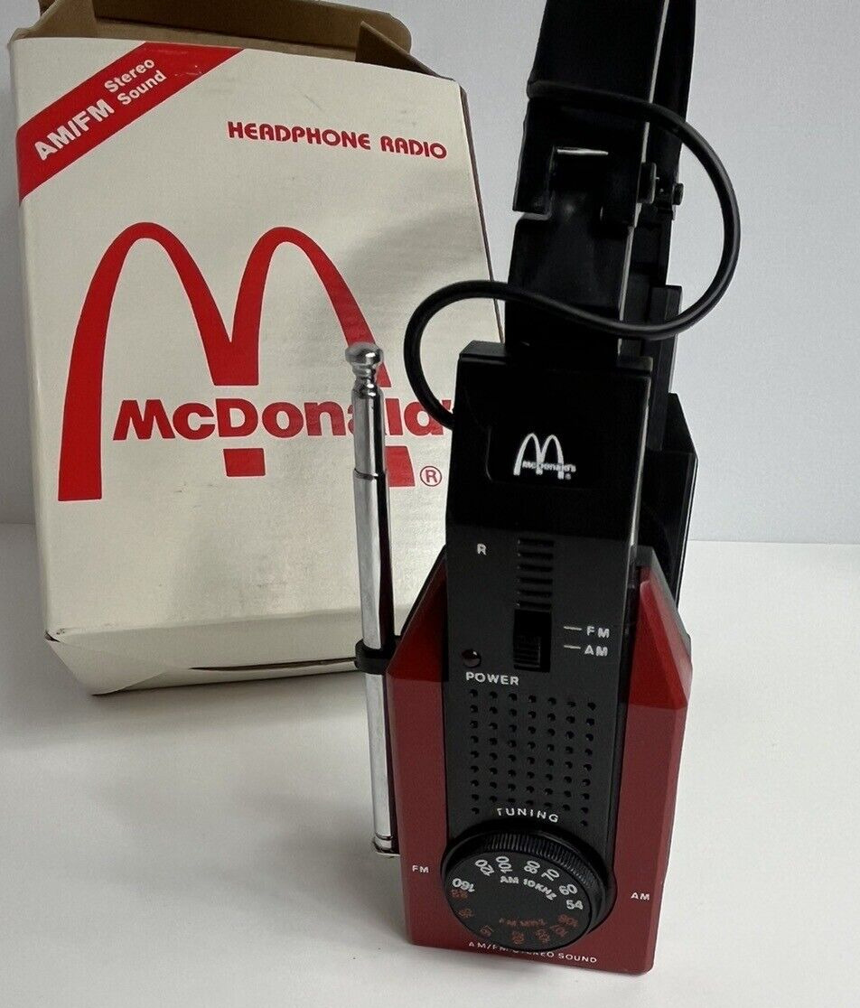 Vintage ~ Working NOS McDonalds AM/FM Headphone Radio in original box ~ RARE
