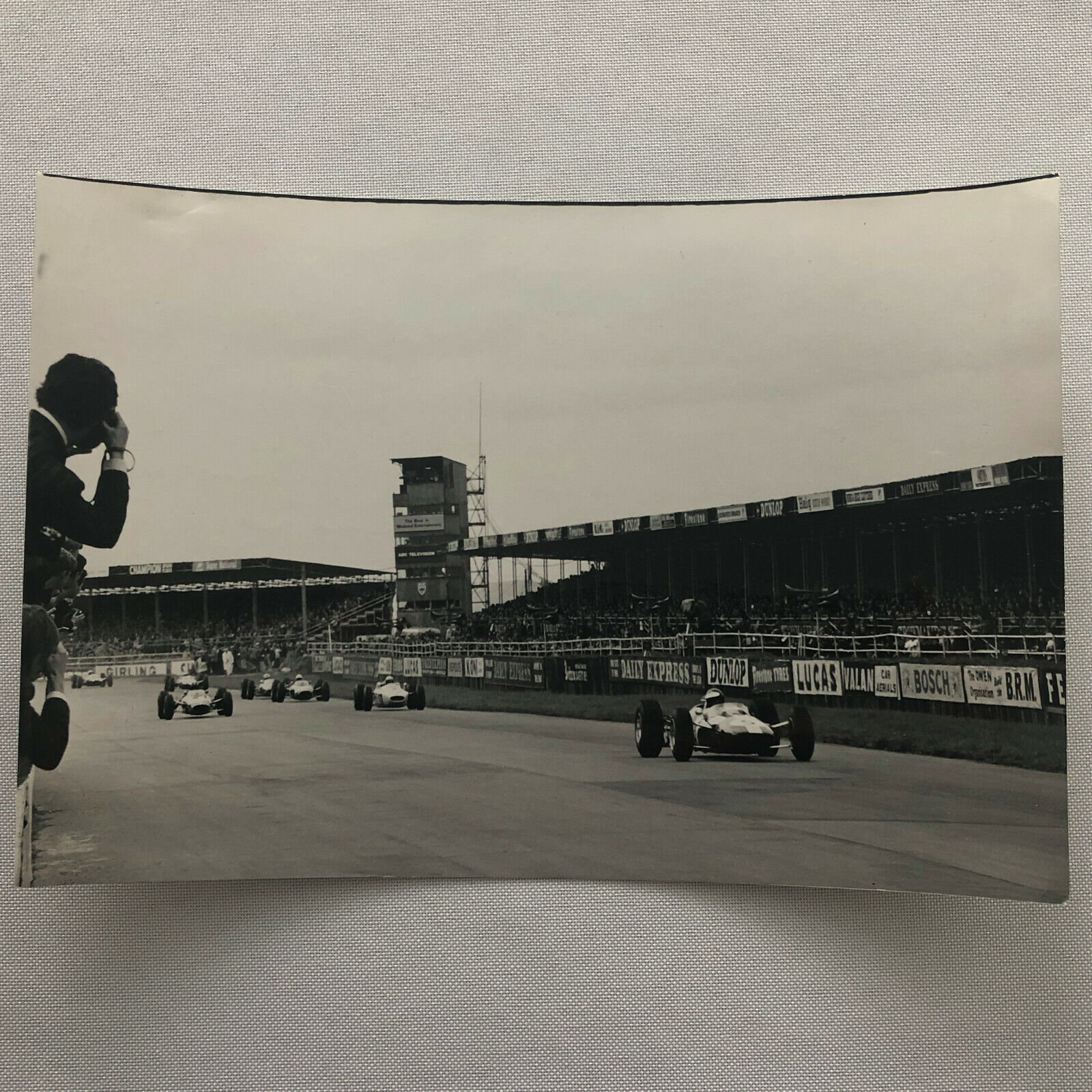 Vintage Grand Prix Car Racing Photo Photograph - Graham Hill Jim Clark + Cahier 
