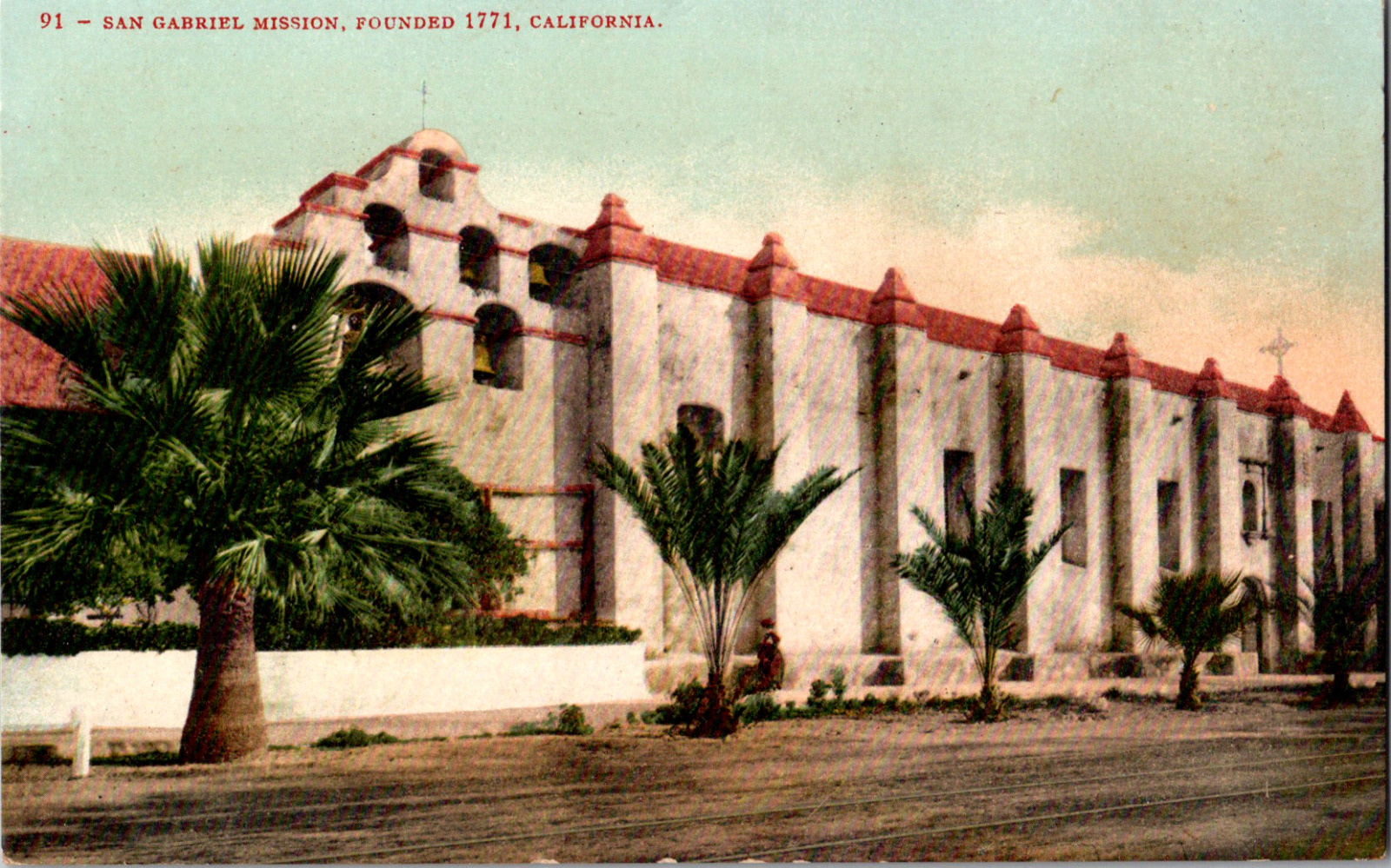 Vintage 1907 San Gabriel Arcángel Roman Catholic Mission California CA Postcard 