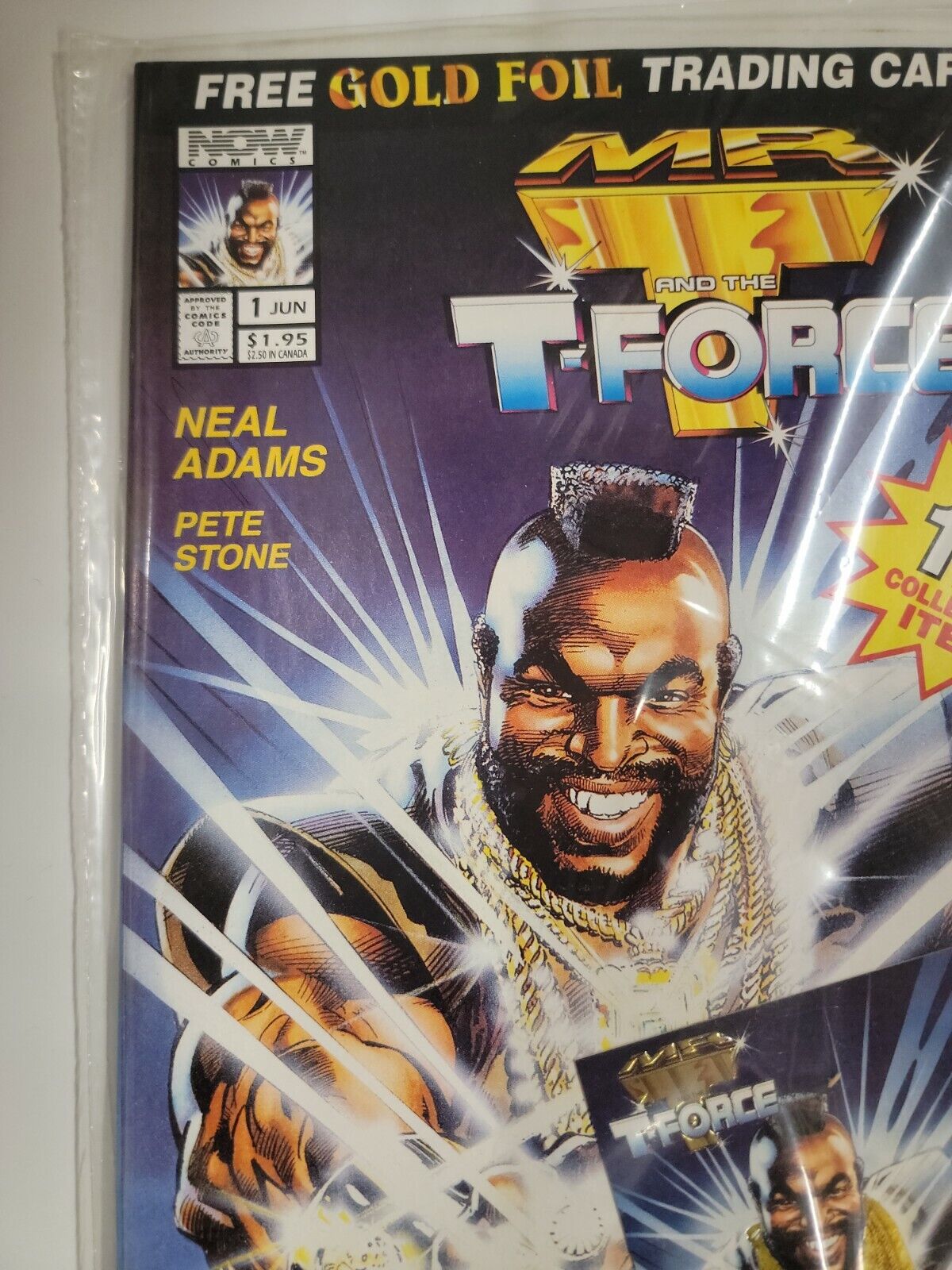 Mr. T and The T-Force #1 Comic book w/ Gold Foil Trading Card Neal Adams NM