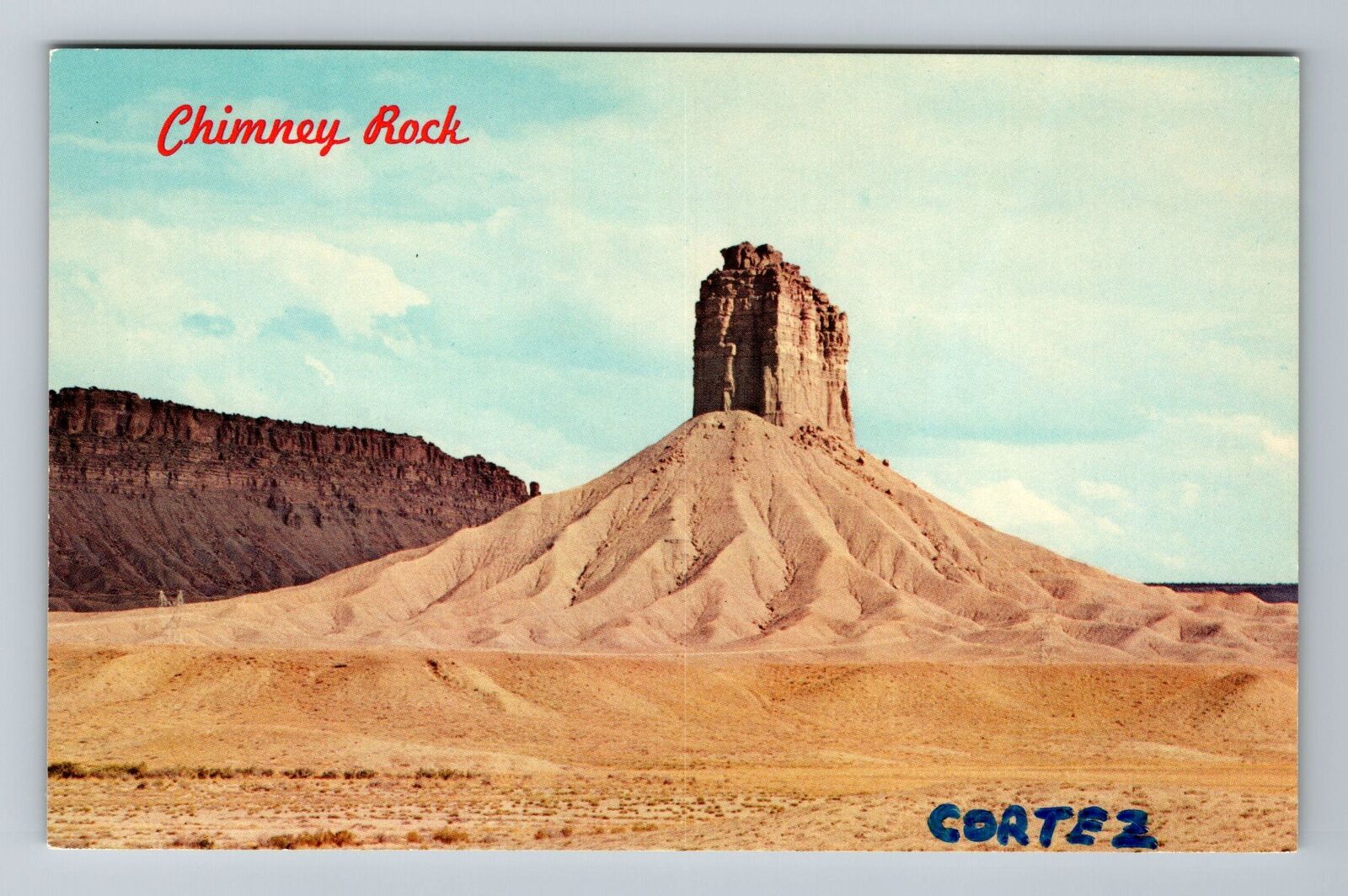 Cortez CO-Colorado, Chimney Rock, Rock Formation, Vintage Postcard