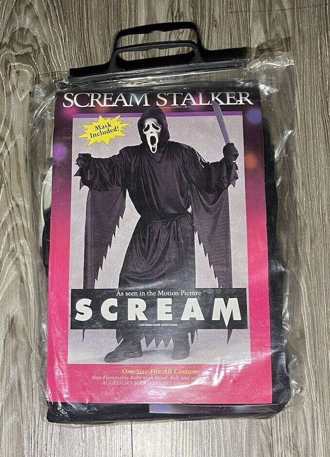 Vintage 1997 Scream Stalker Halloween Costume NWT Fun World Ghostface OSFM 90s